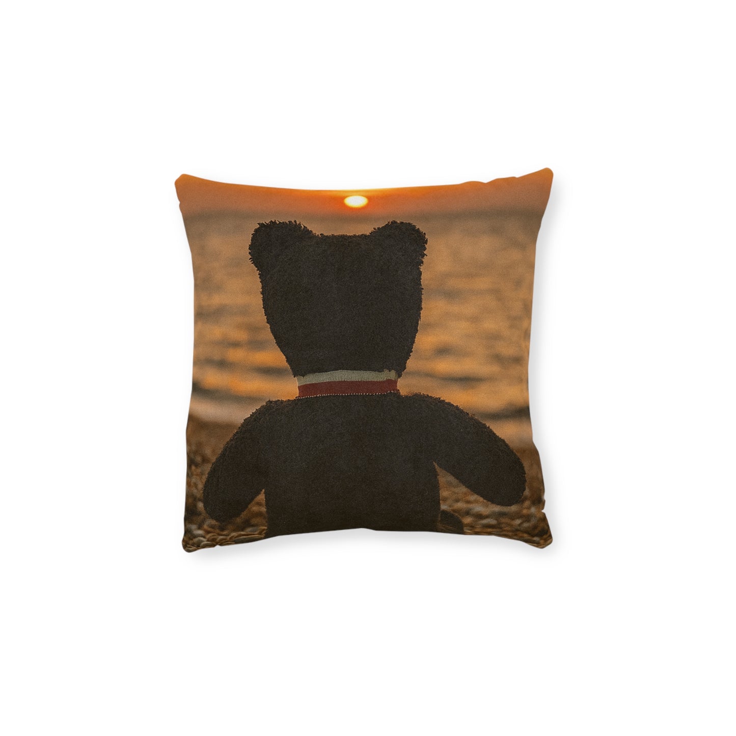 Teddy on Tour Pop Jack in Whitstable Square Pillow