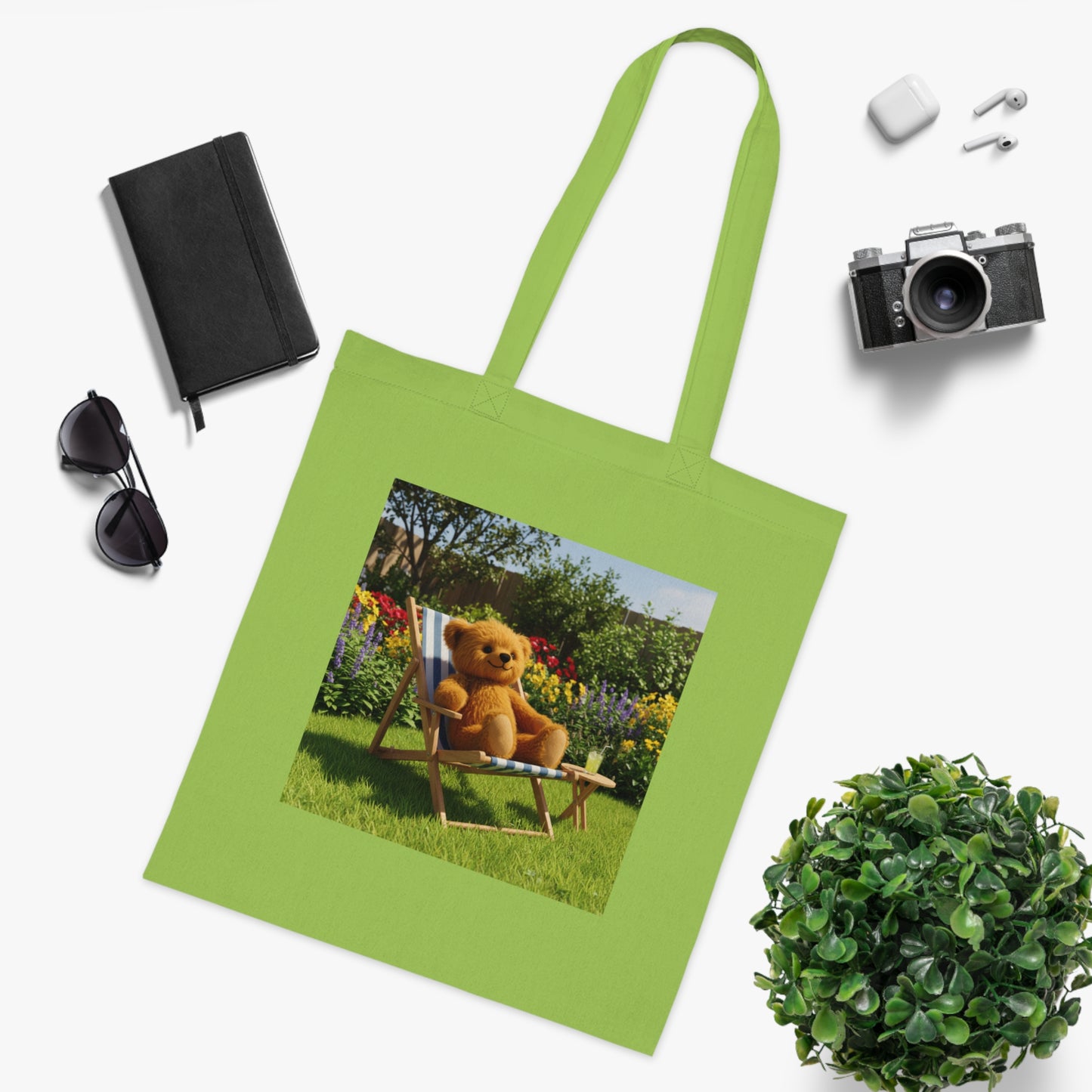 Teddy On Tour Cotton Tote Bag
