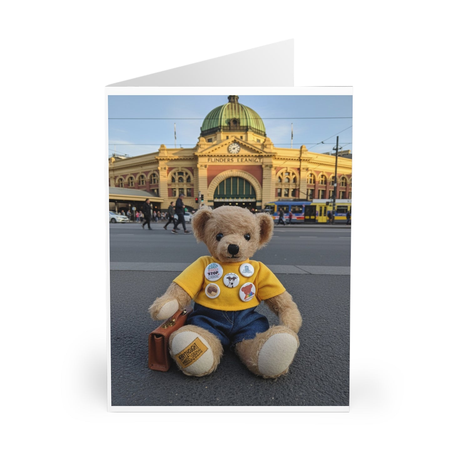 Teddy On Tour – Ralphie in Melbourne Greeting Cards (5 Pack)