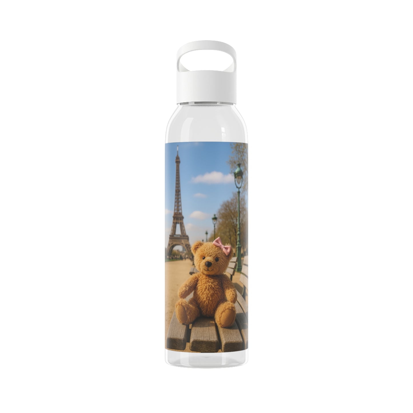 Teddy on Tour Luna in Paris Sky Water Bottle