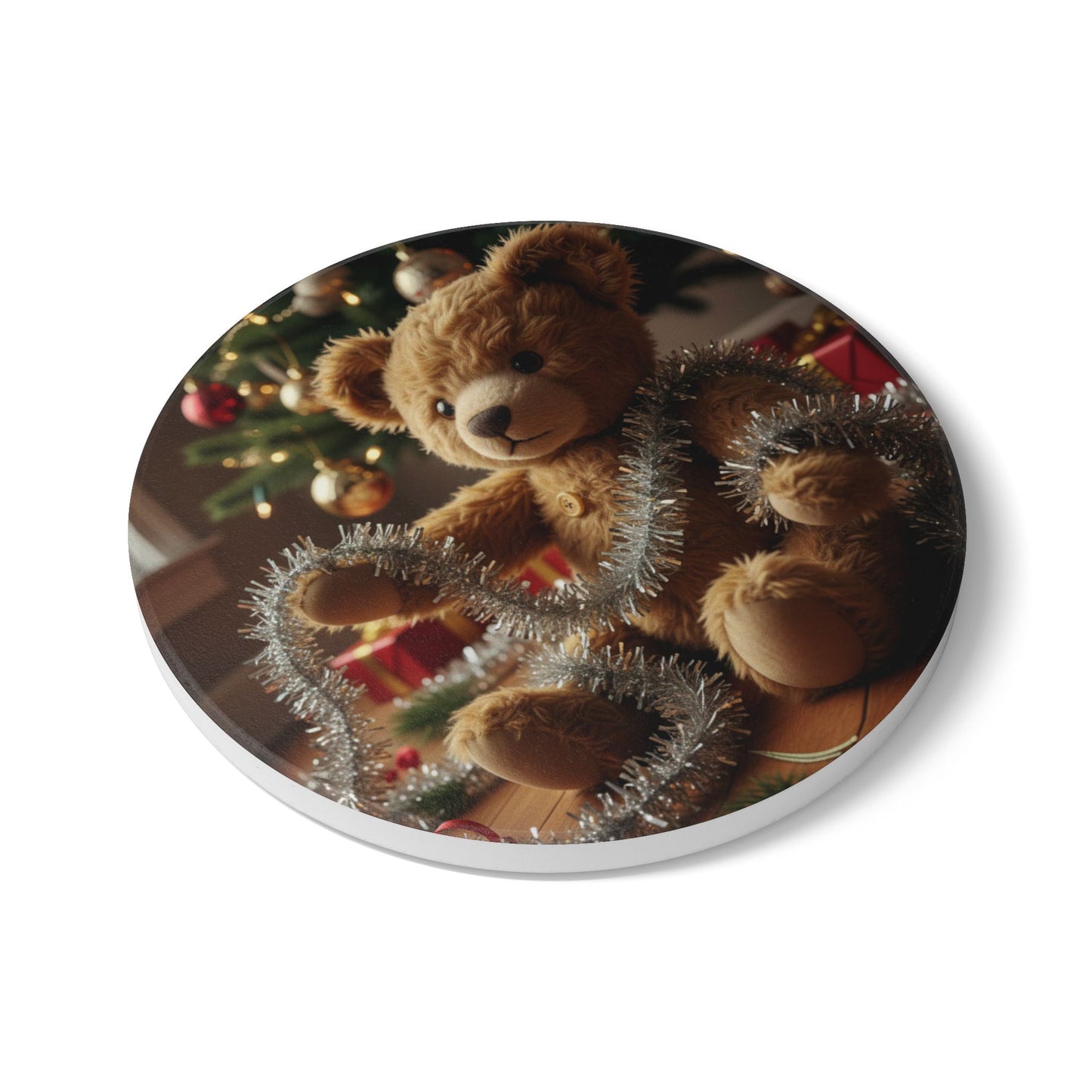 Teddy on Tour Christmas 2025 Ceramic Coaster 10