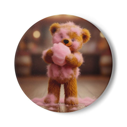 Teddy on Tour Teddy with candy floss Ceramic Coaster ( look for matching mug )