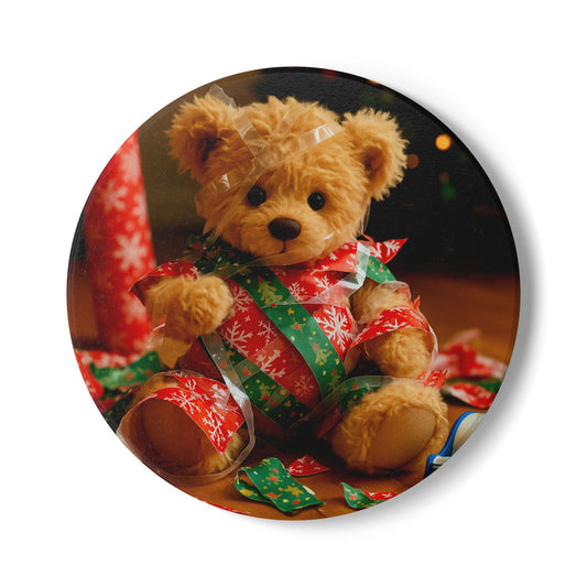 Teddy on Tour Christmas 2025 Ceramic Coaster 3