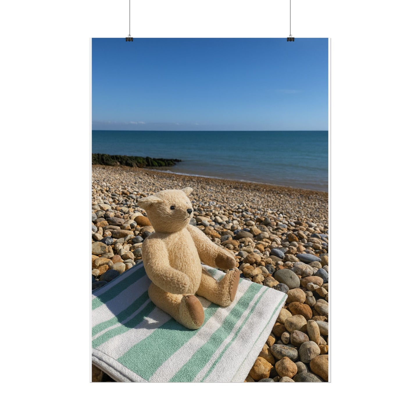 Teddy on Tour Bexhill Beach Rolled Posters