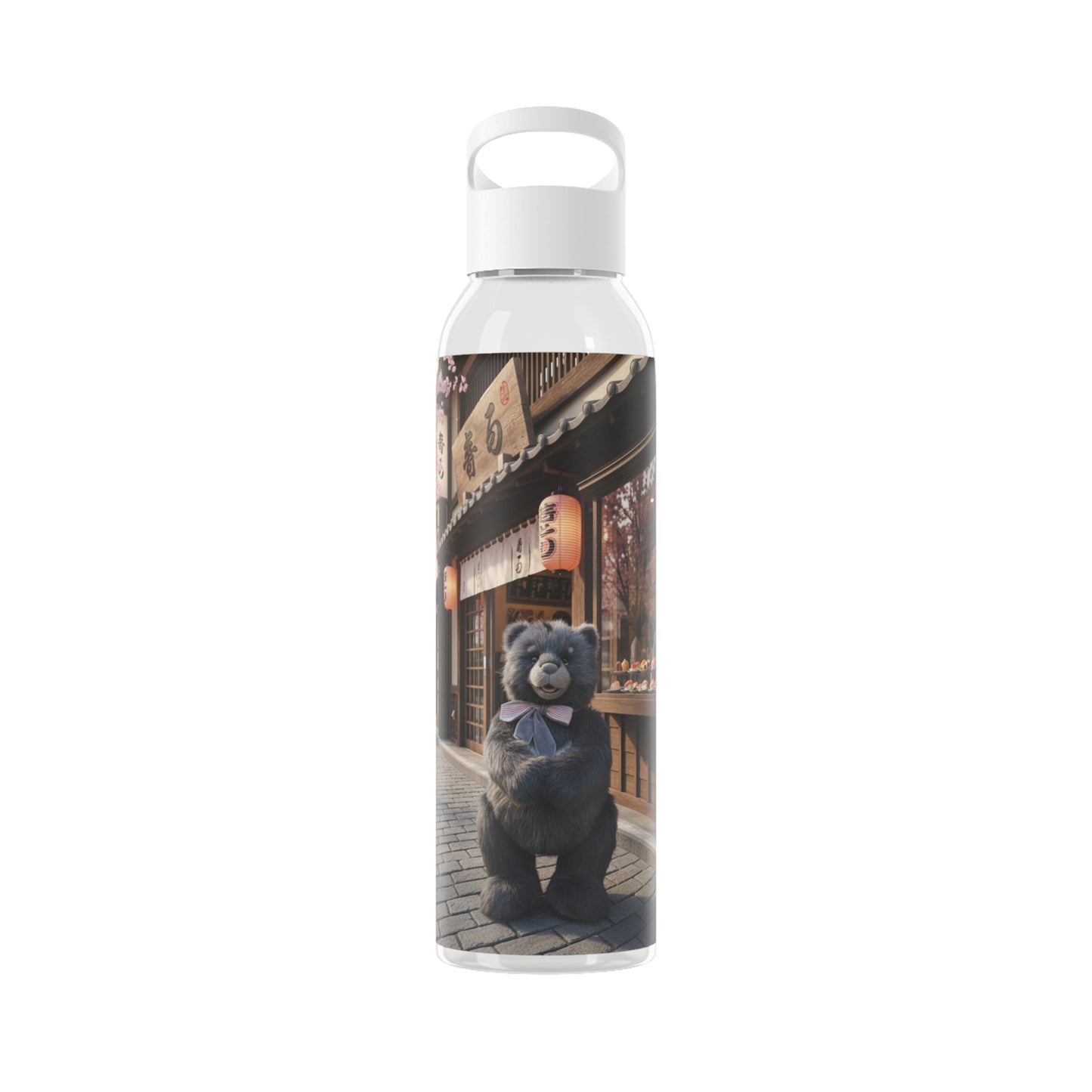 Teddy on Tour Adventurer in Japan Sky Water Bottle