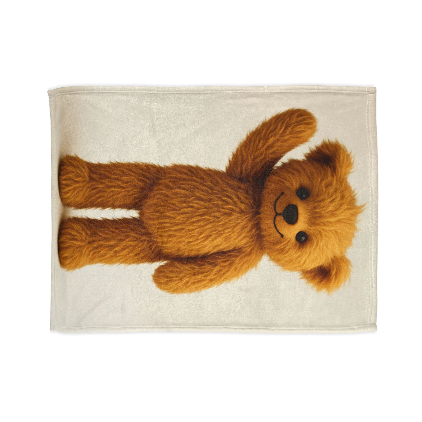 Teddy On Tour Teddy Pale Background Soft Polyester Blanket (look for a matching cushion)