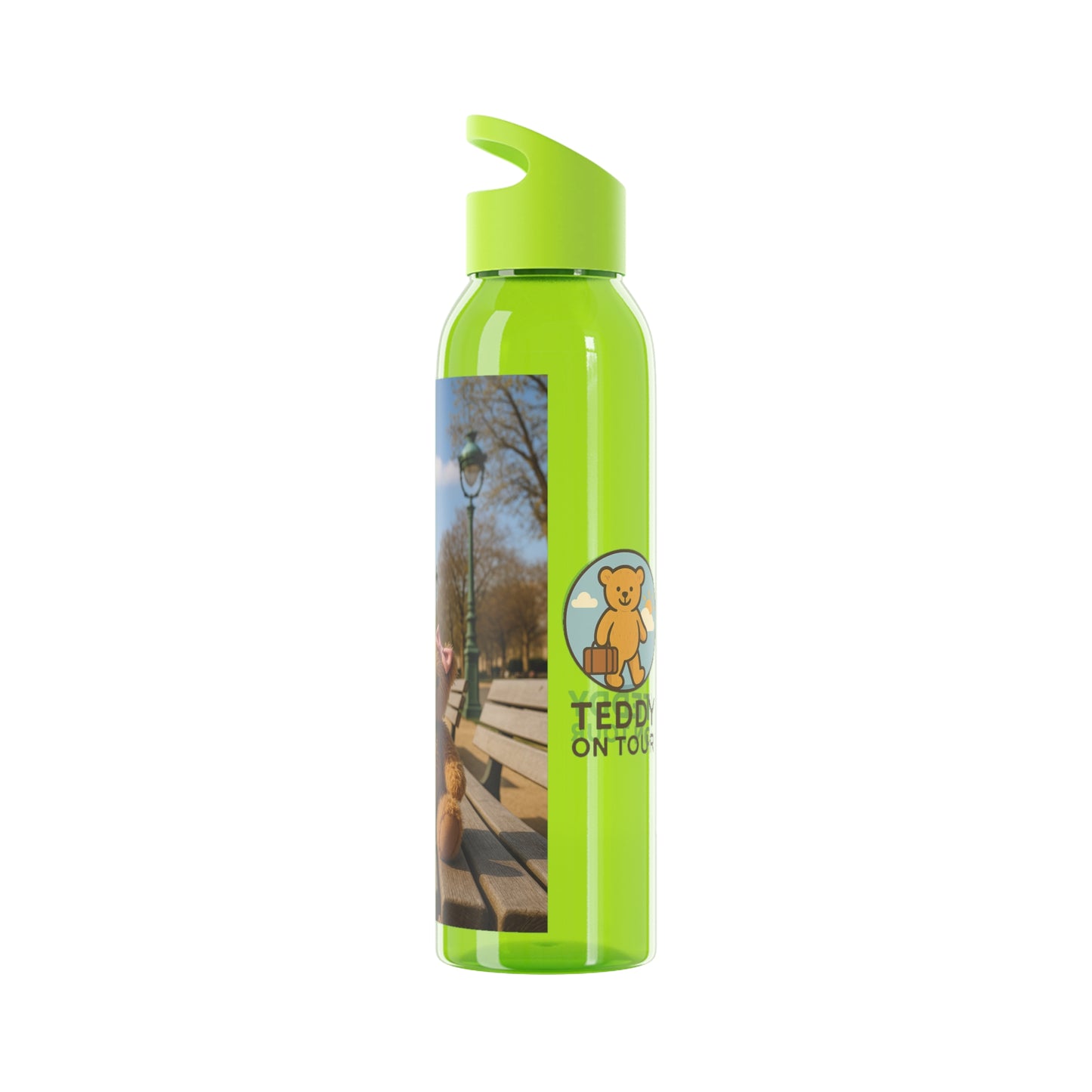 Teddy on Tour Luna in Paris Sky Water Bottle