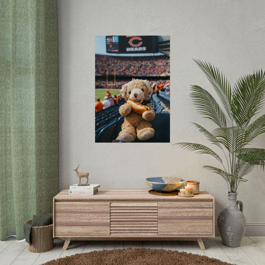 Teddy On Tour Ben visits the Chicago Bears Rolled Posters