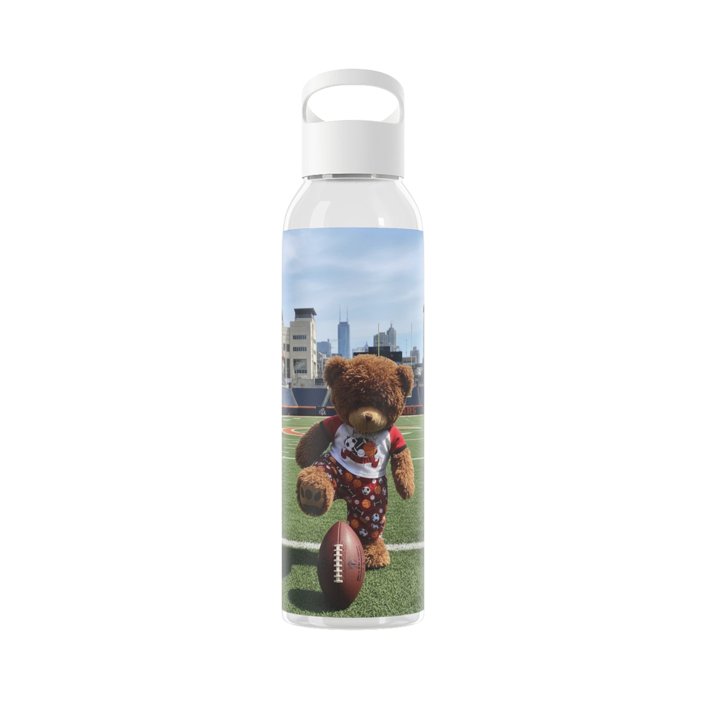 Teddy on Tour Jake in Chicago Sky Water Bottle