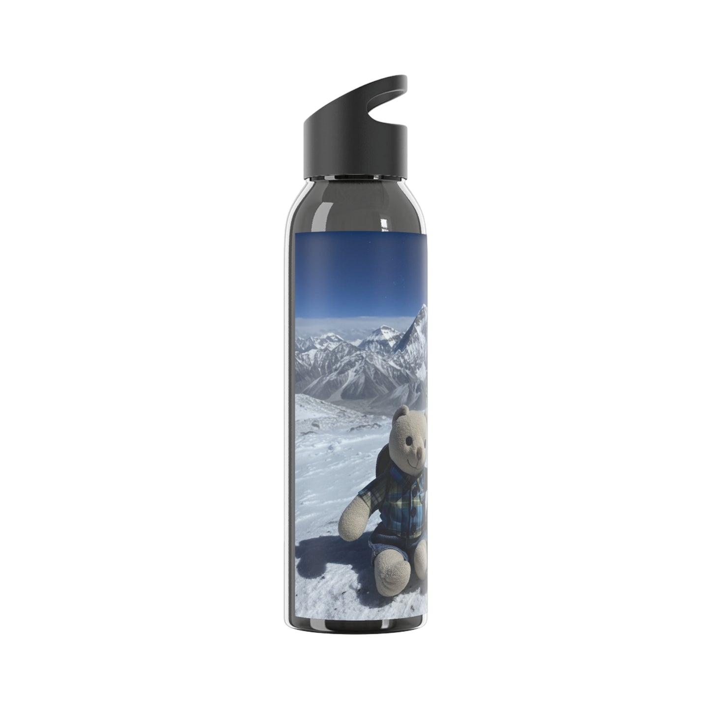 Teddy on Tour TB and Pippa Climb Everest Sky Water Bottle