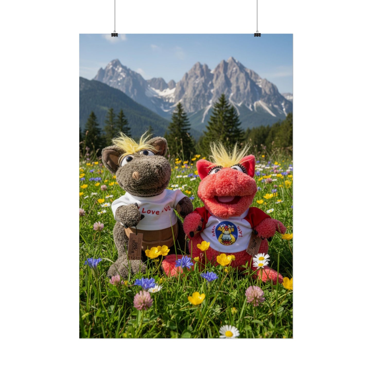 Teddy on Tour Octey and Elsie in Seefeld-in-Tirol Austria Rolled Posters
