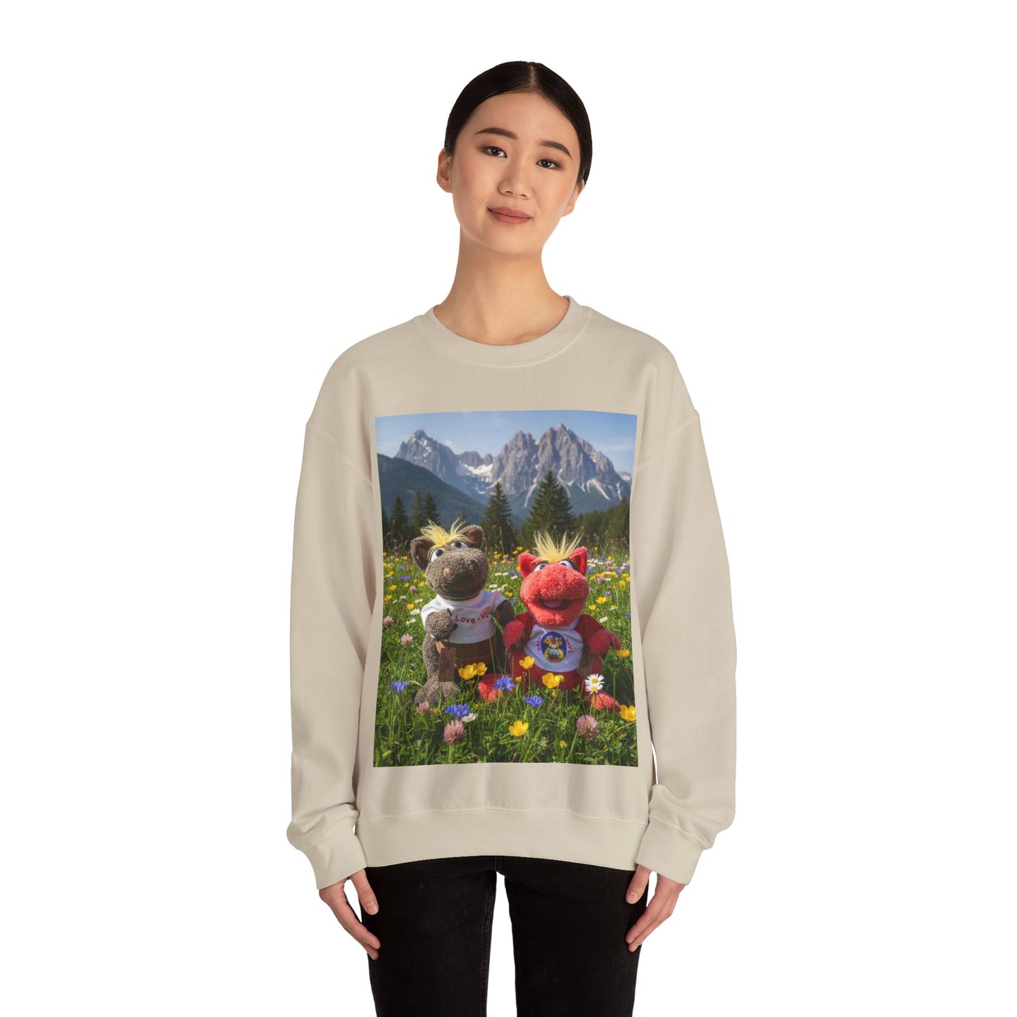 Teddy On Tour – Octey and Elsie in Seefeld-in-Tirol Austria Adult Unisex Heavy Blend™ Crewneck Sweatshirt