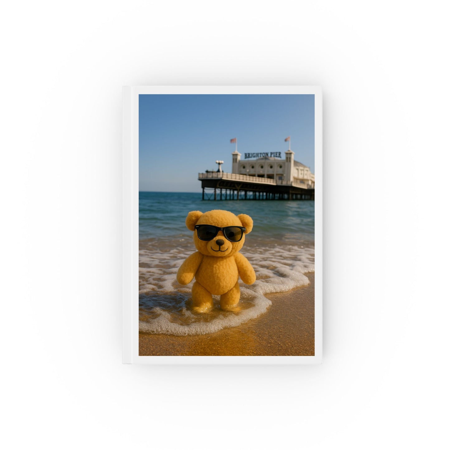 Teddy on Tour Adventure Gallery Beach Hard Backed Journal