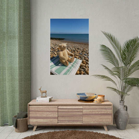 Teddy on Tour Bexhill Beach Rolled Posters