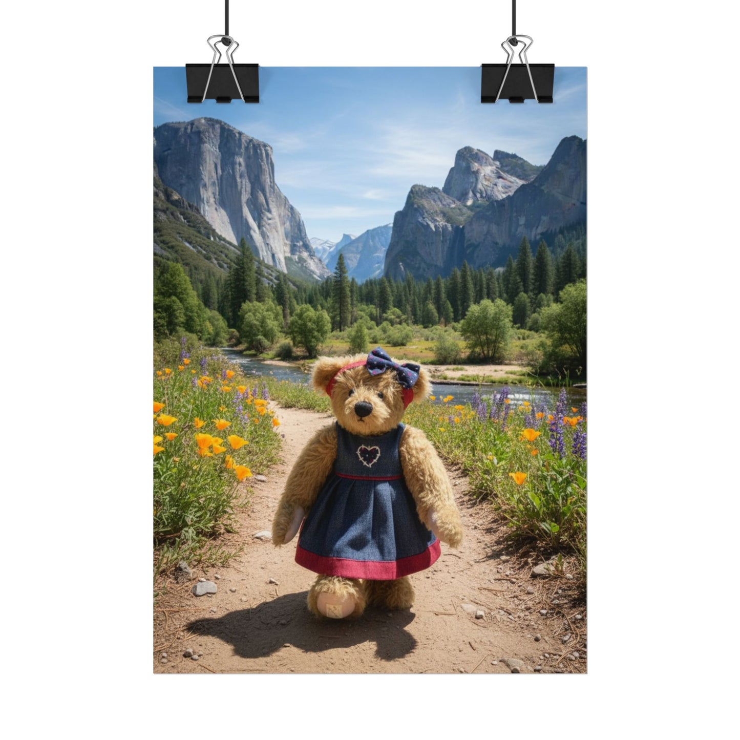 Teddy on Tour Daisy in Yosemite Park Rolled Posters