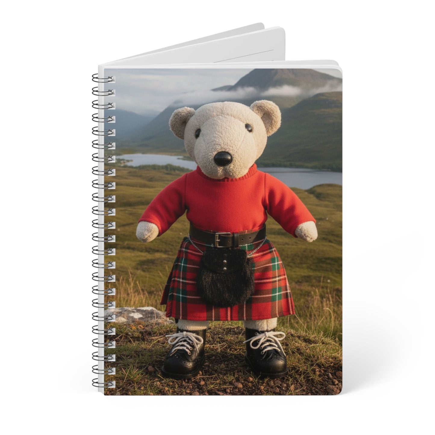 Teddy On tour Andrew in Scotland Softcover Notebook, A5