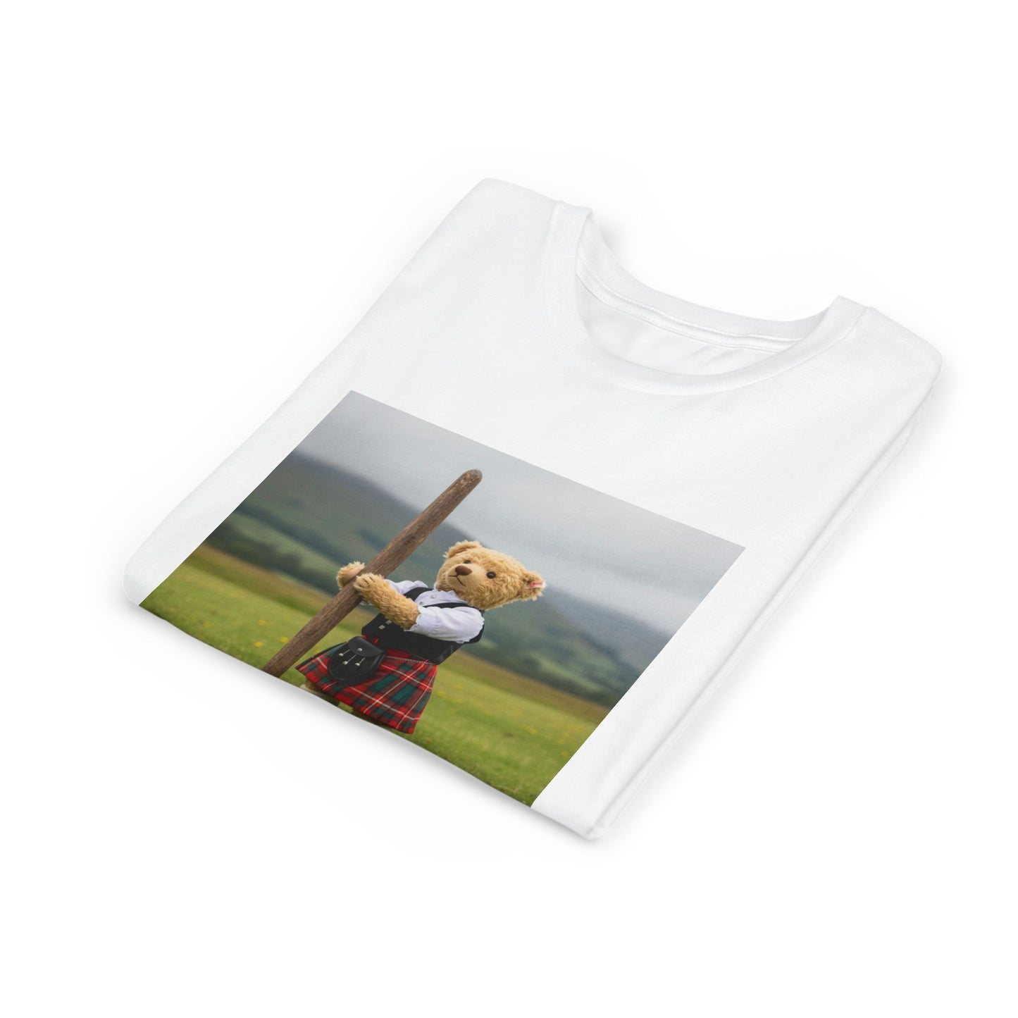 Teddy On Tour – Olly in Scotland Youth Short Sleeve Tee