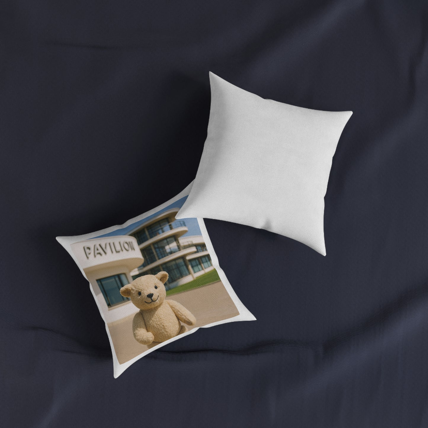 Teddy on Tour Bexhill Pavilion Square Pillow