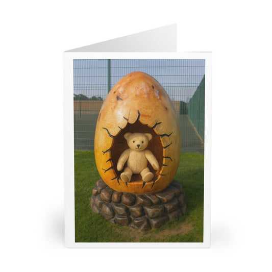 Teddy On Tour – Bexhill Egg Sculpture Greeting Cards (5 Pack)