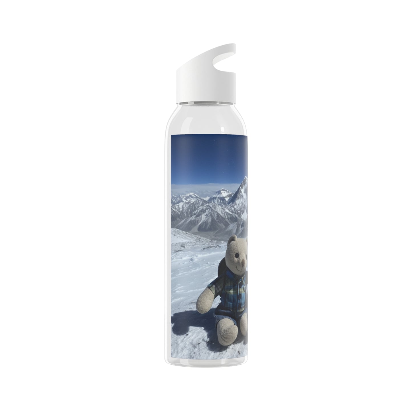 Teddy on Tour TB and Pippa Climb Everest Sky Water Bottle