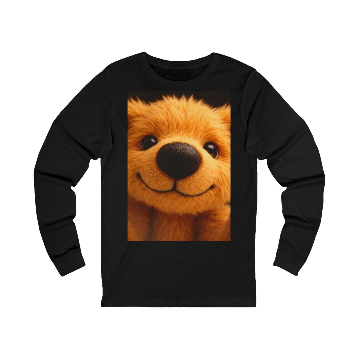 Teddy on Tour Close Up Scruffy Teddy Unisex Jersey Long Sleeve Tee