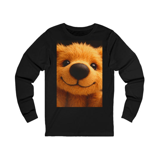Teddy on Tour Close Up Scruffy Teddy Unisex Jersey Long Sleeve Tee