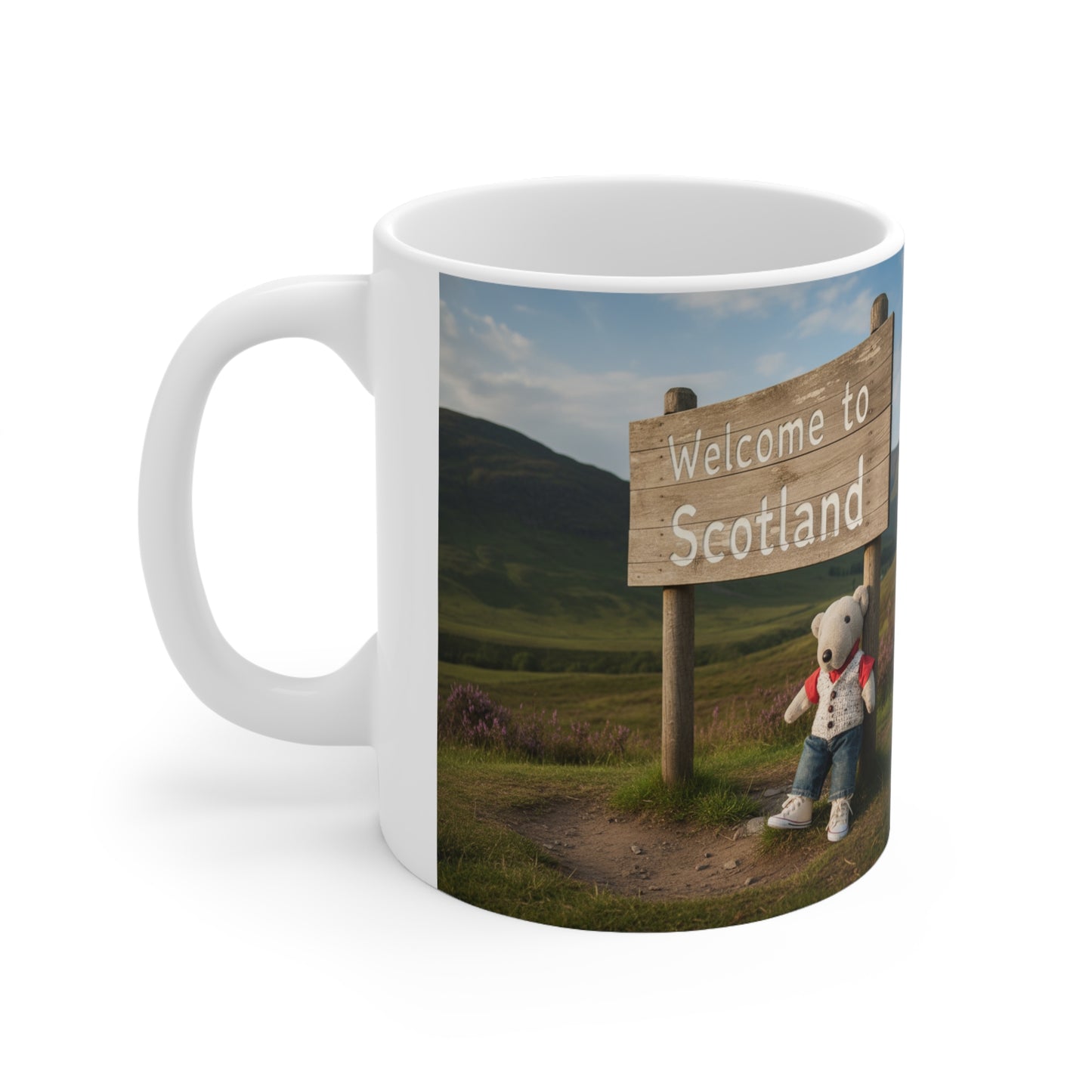 Teddy On Tour – Andrew in Scotland Ceramic Coffee Cup