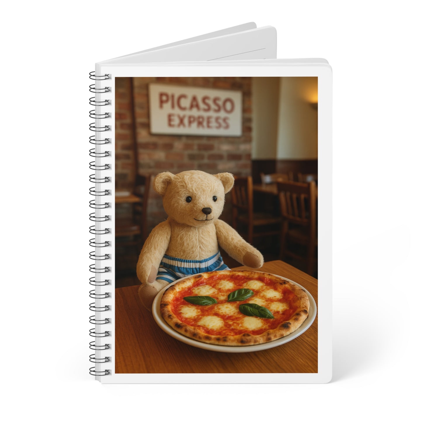 Teddy On tour Bexhill Wire bound Softcover Notebook, A5