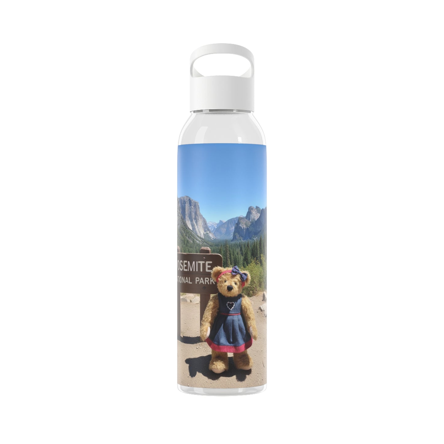Teddy on Tour Daisy in Yosemite Sky Water Bottle