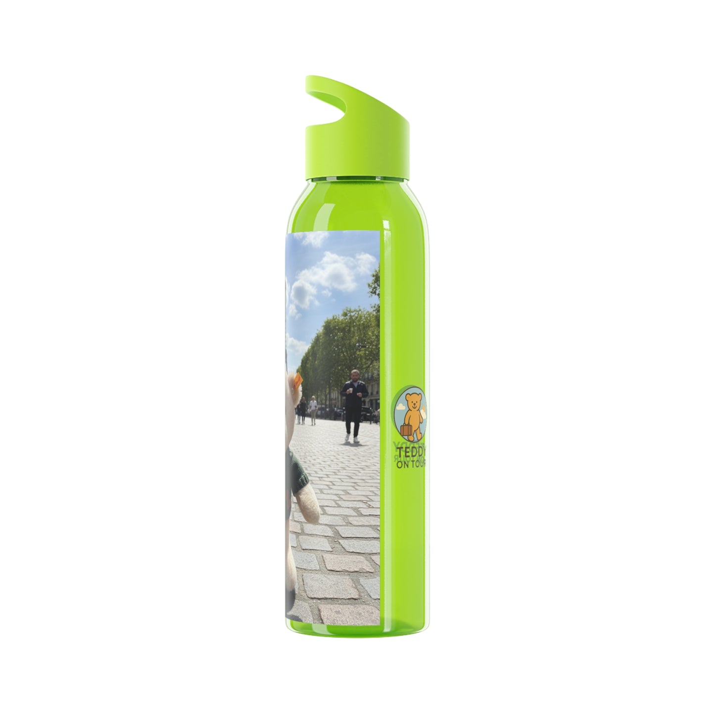 Teddy on Tour Gilbert in Paris Sky Water Bottle