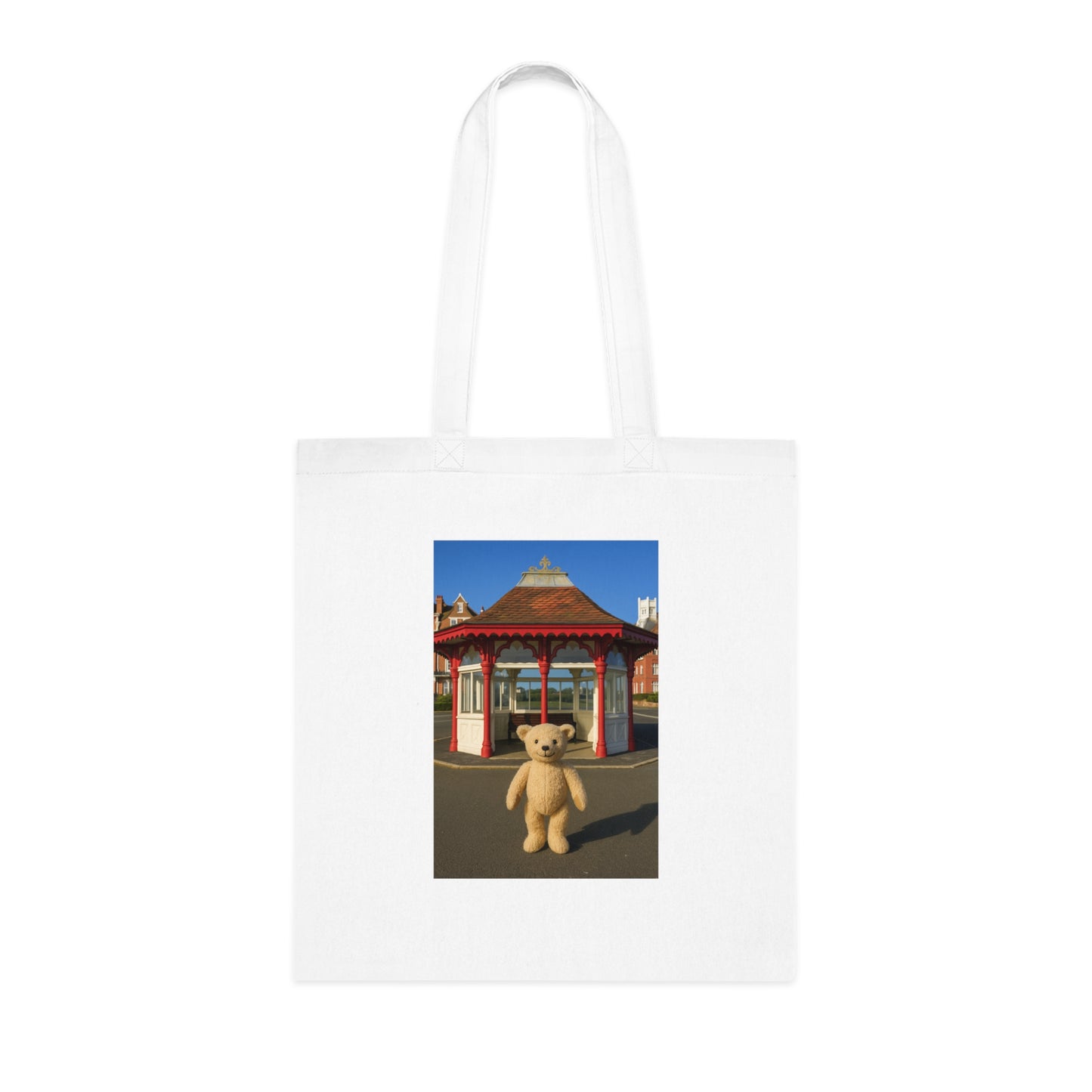 Teddy On Tour – Bexhill Shelter Cotton Tote Bag