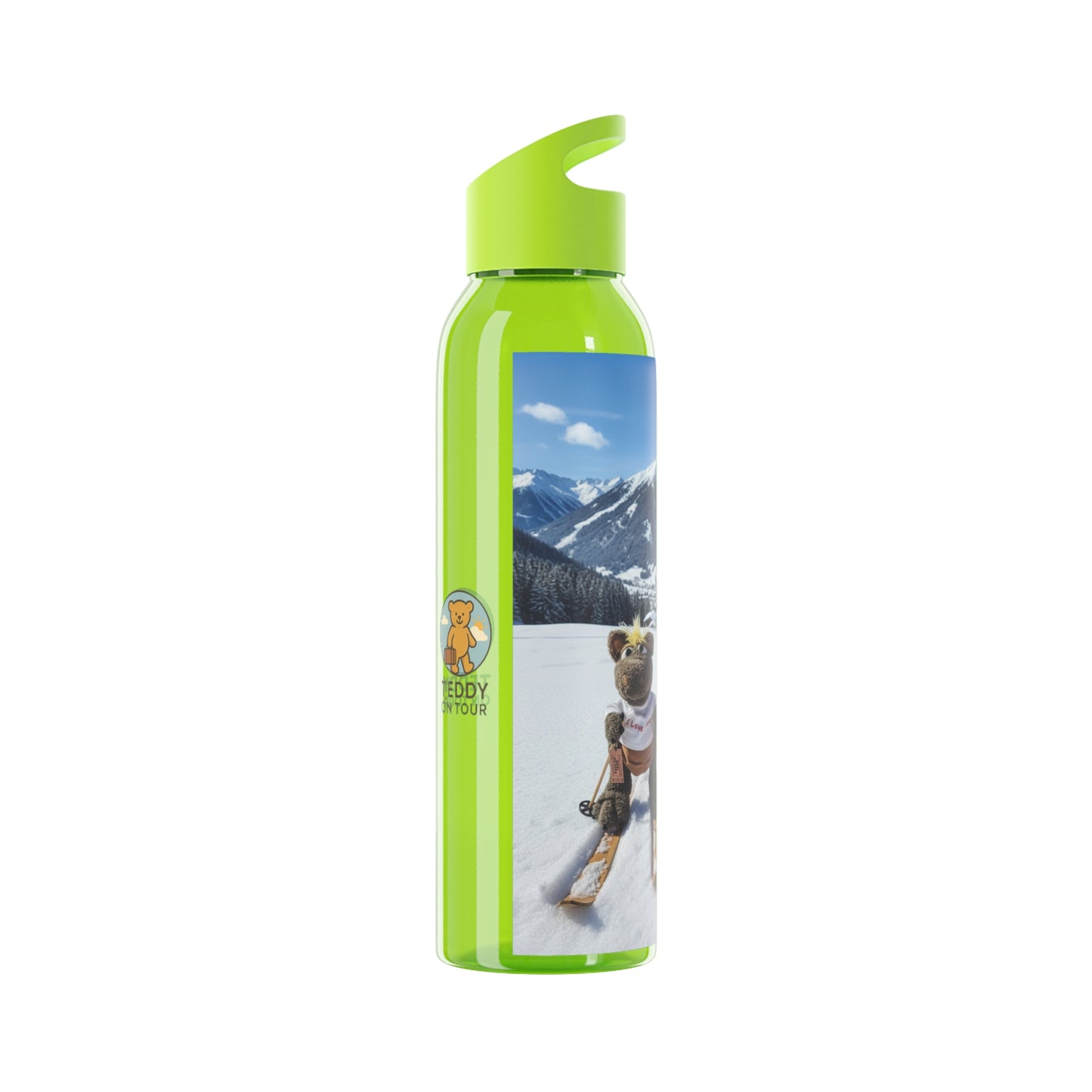 Teddy on Tour Octey and Elsie in Seefeld-in-Tirol Austria Sky Water Bottle
