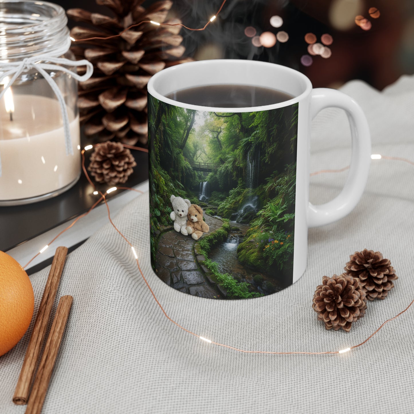 Teddy On Tour – Brownie and Whitie in Shanklin Isle of Wight Ceramic Coffee Cup