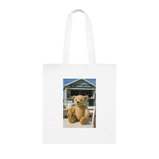 Teddy On Tour – Bexhill Bathing Station Cotton Tote Bag