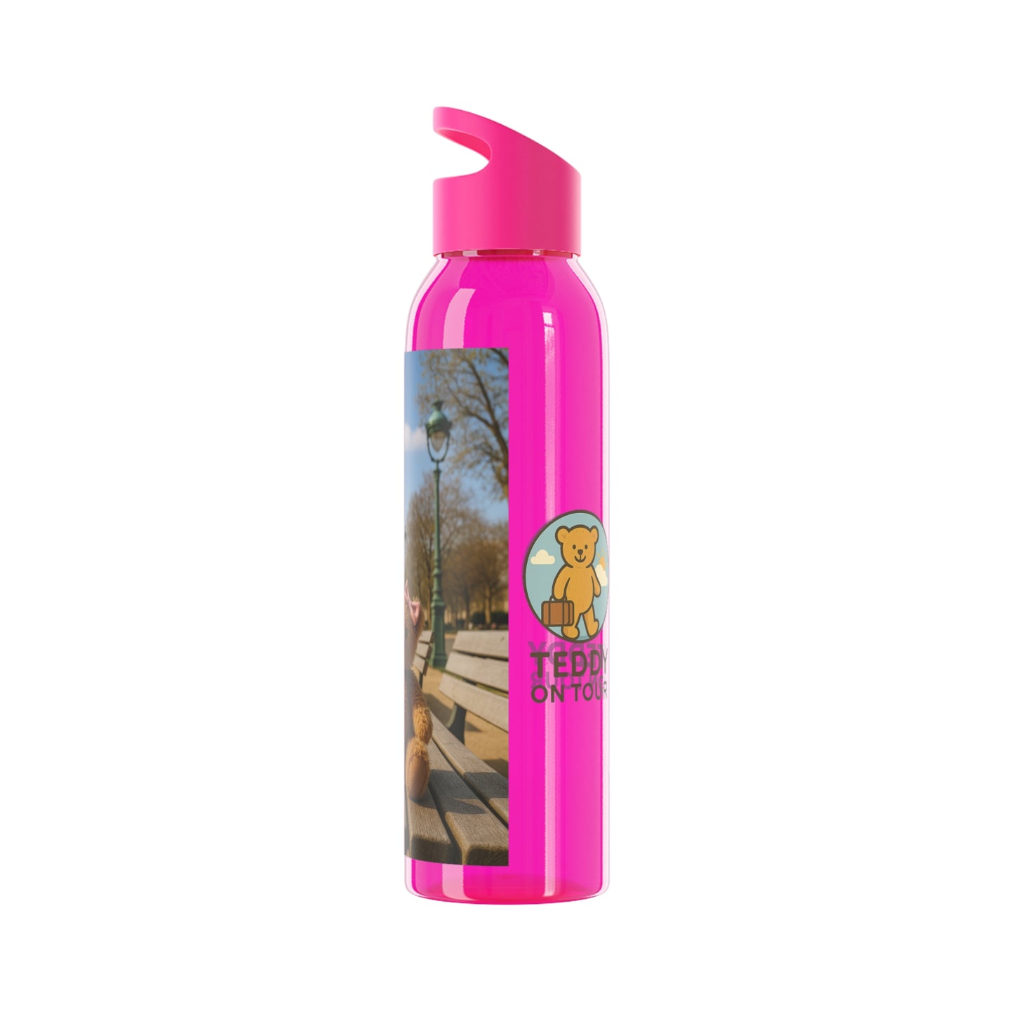 Teddy on Tour Luna in Paris Sky Water Bottle