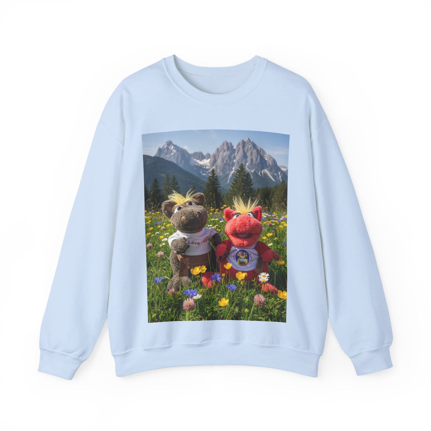 Teddy On Tour – Octey and Elsie in Seefeld-in-Tirol Austria Adult Unisex Heavy Blend™ Crewneck Sweatshirt