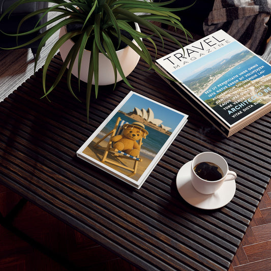 Teddy on Tour Adventure Gallery Australia Travel Hard Backed Journal