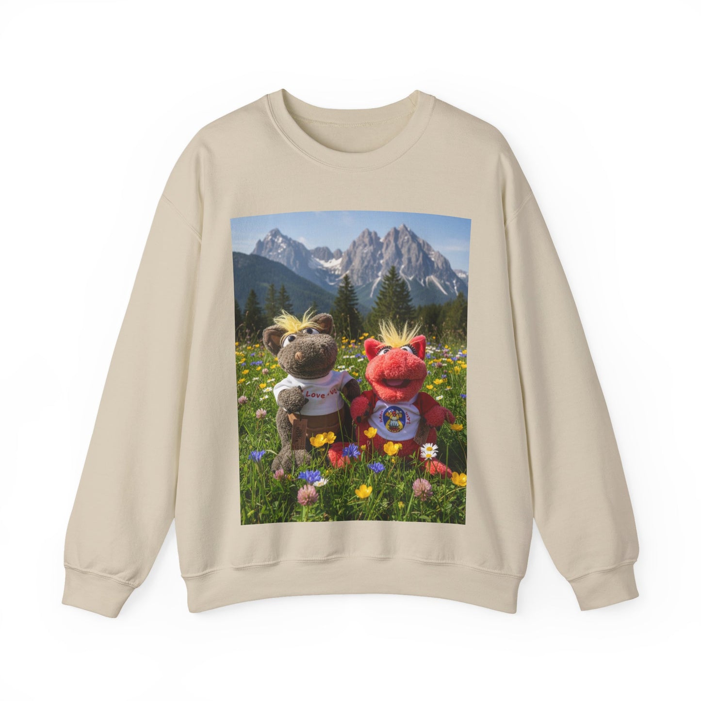 Teddy On Tour – Octey and Elsie in Seefeld-in-Tirol Austria Adult Unisex Heavy Blend™ Crewneck Sweatshirt