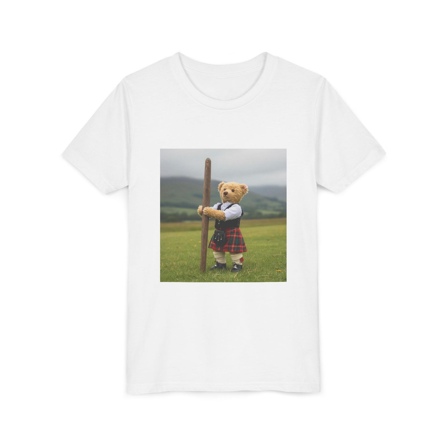 Teddy On Tour – Olly in Scotland Youth Short Sleeve Tee