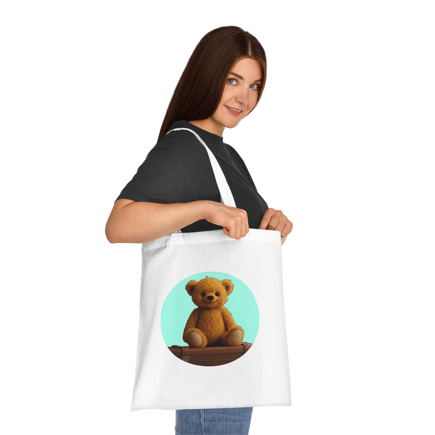 Teddy On Tour Cotton Tote Bag