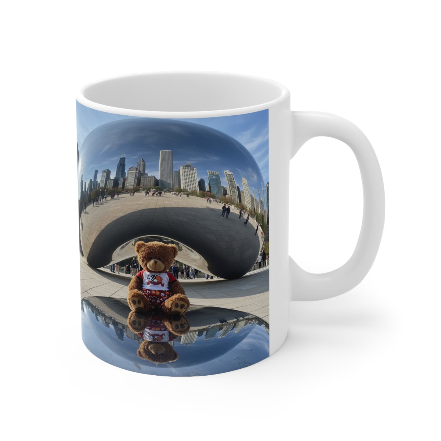 Teddy On Tour – Jake in Chicago Ceramic Coffee Cup