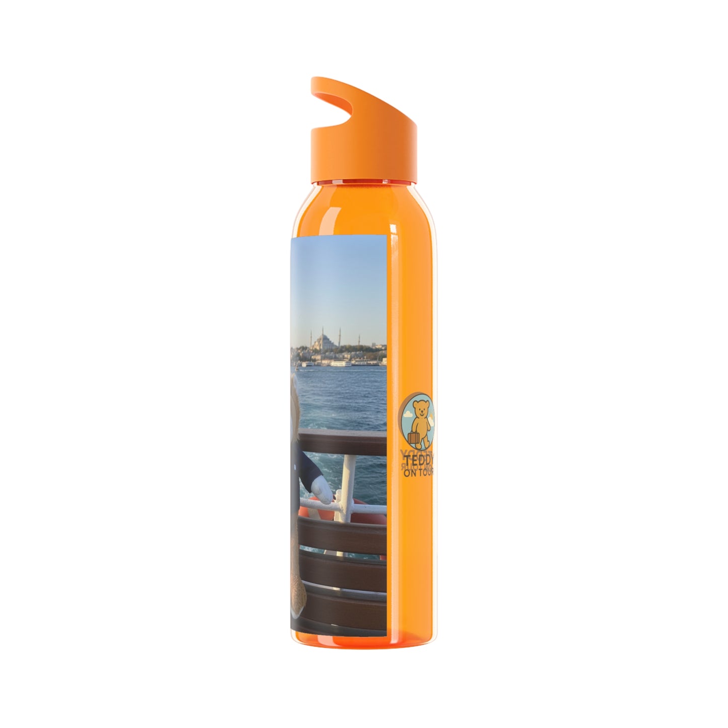 Teddy on Tour Big Billy in Turkiye Sky Water Bottle