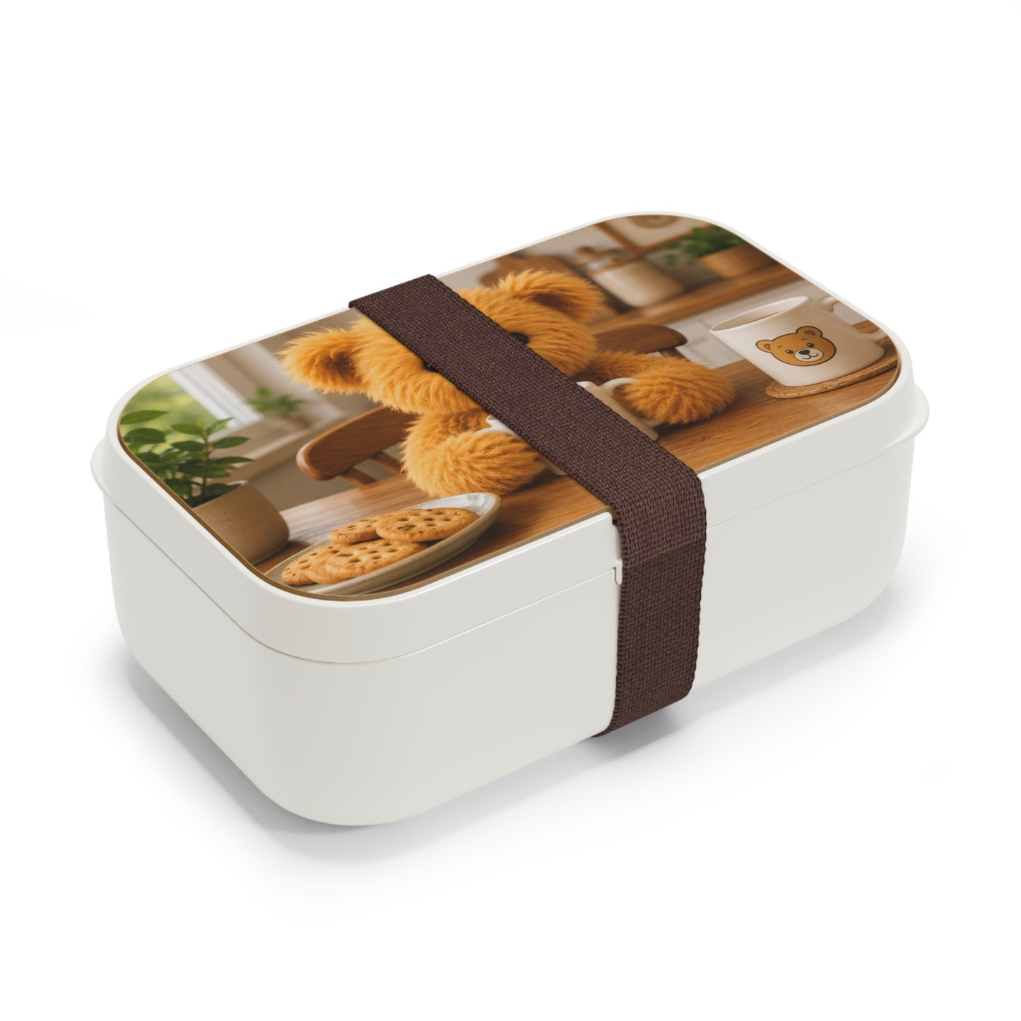 Teddy on Tour Teddy having a cuppa Bento lunchbox ( find a matching water bottle )