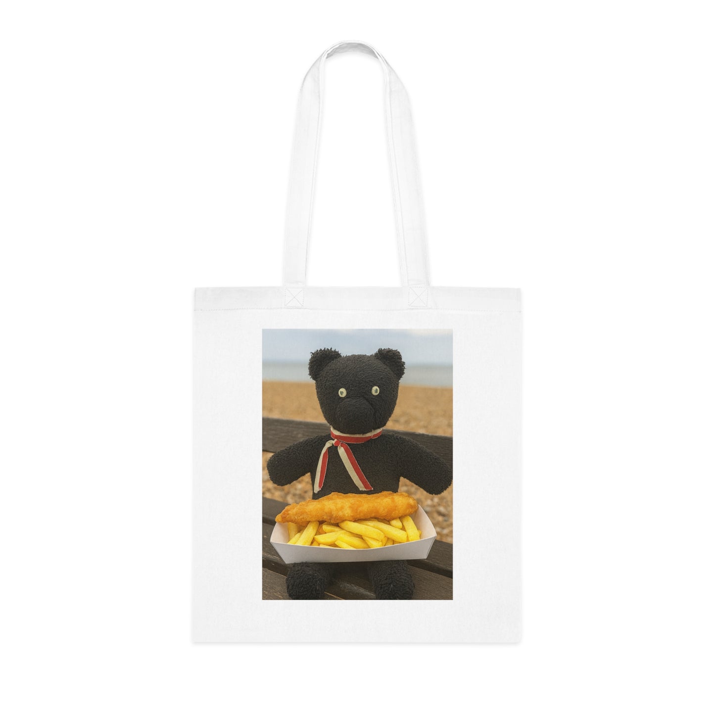 Teddy On Tour – Pop Jack in Whitstable Cotton Tote Bag