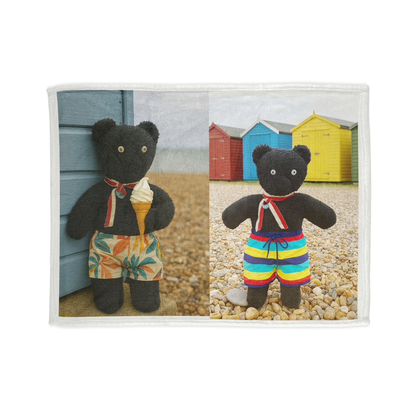 Teddy On Tour Pop Jack in Whitstable Soft Polyester Blanket