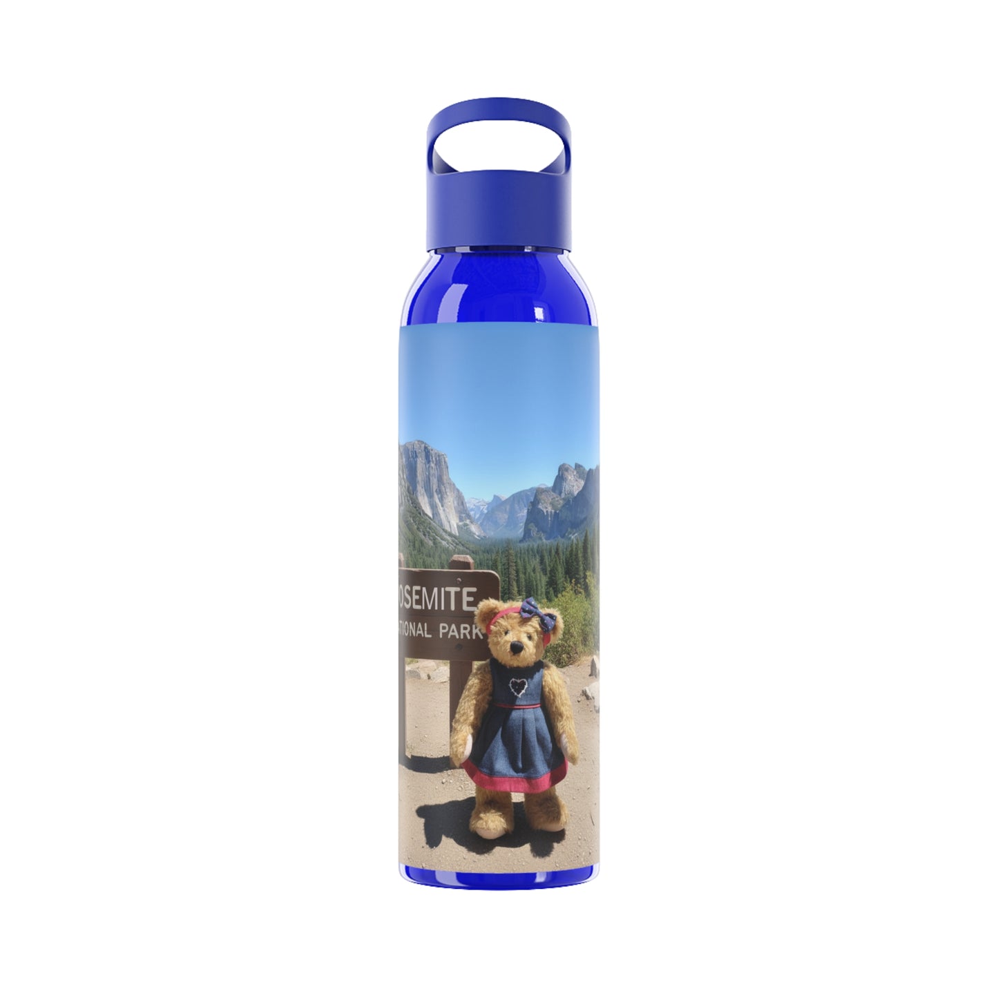 Teddy on Tour Daisy in Yosemite Sky Water Bottle