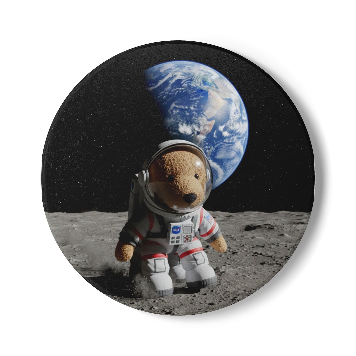 Teddy on Tour Rusty in Space Ceramic Coaster