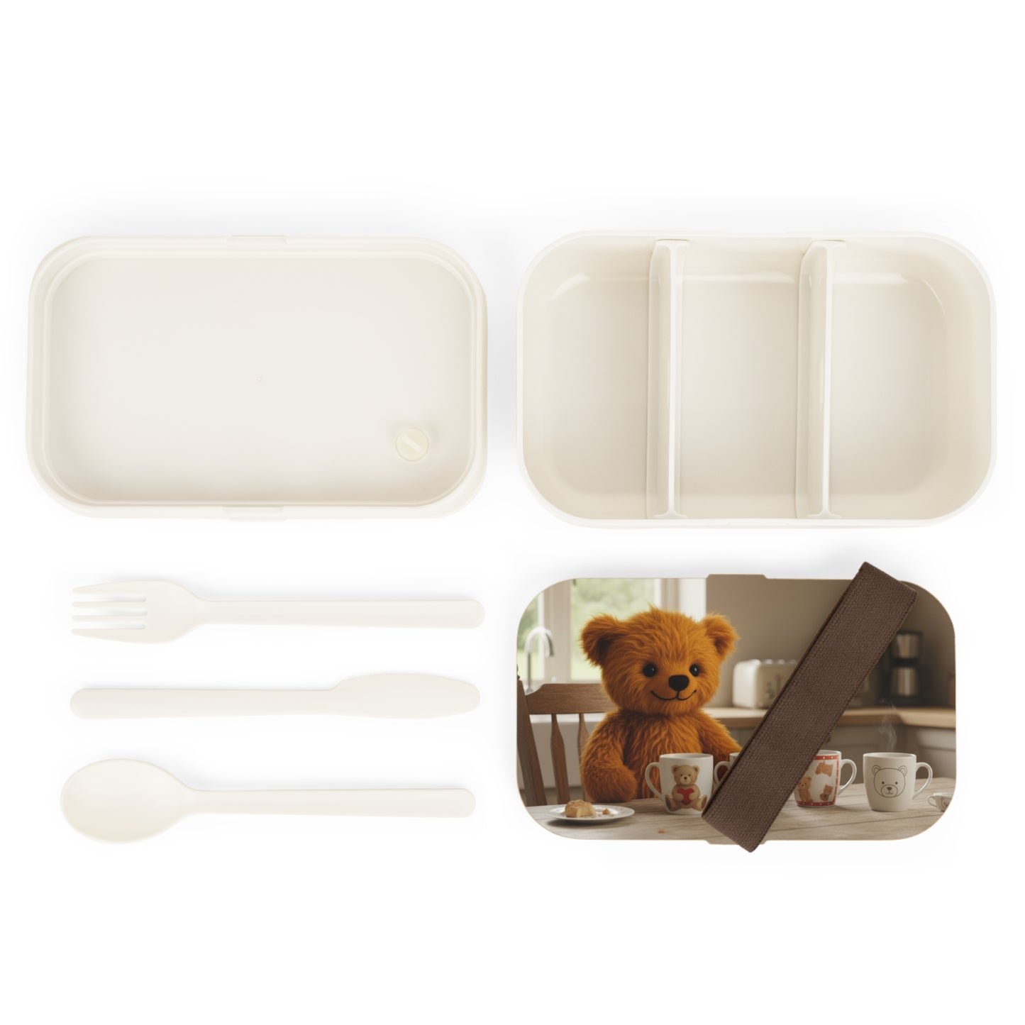Teddy on Tour Teddy and mugs Bento lunchbox ( find a matching water bottle )