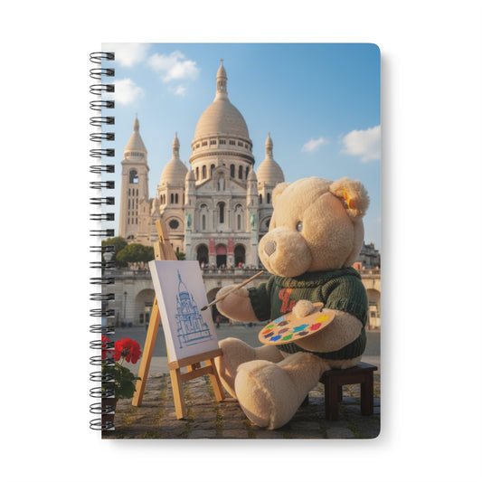 Teddy On tour Gilbert in Paris Softcover Notebook, A5