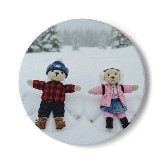 Teddy on Tour TB and Pippa Climb Everest Ceramic Coaster